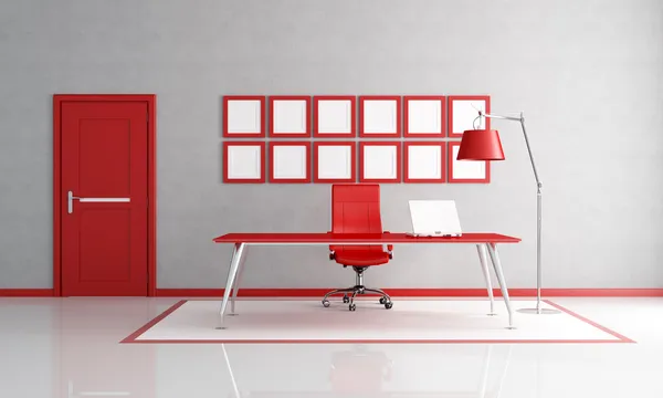 Red and white office