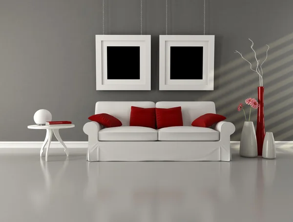 Minimalist Living Room on Gray White And Red Minimalist Living Room Stock Photo Paolo De