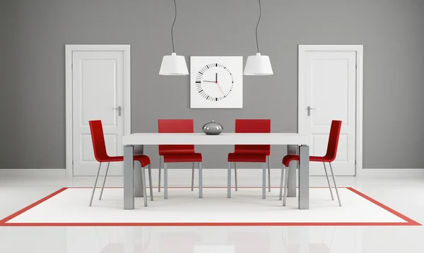 red gray room