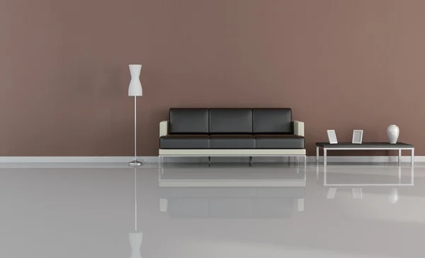 Minimal brown living room