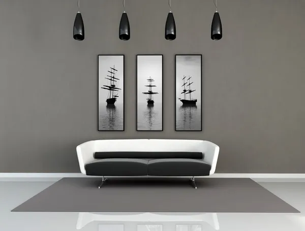 Black and white modern interior