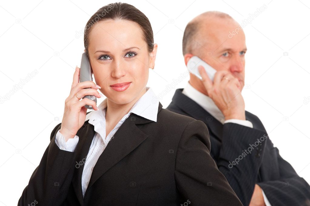 business people talking. dresses Two People Talking