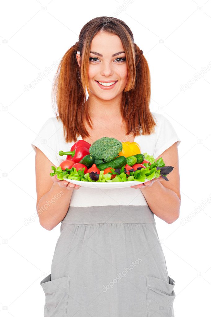 Woman Holding Vegetables