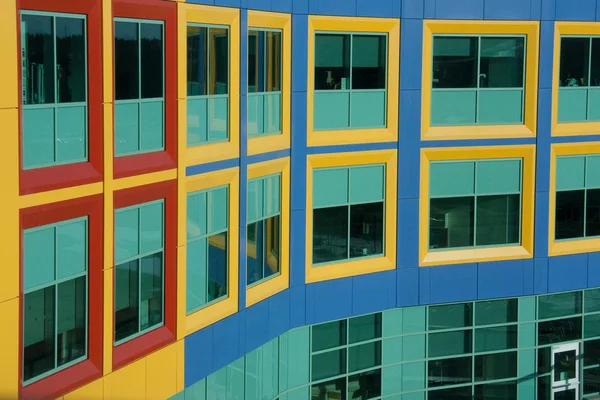 Windows resemble colorful Building Blocks