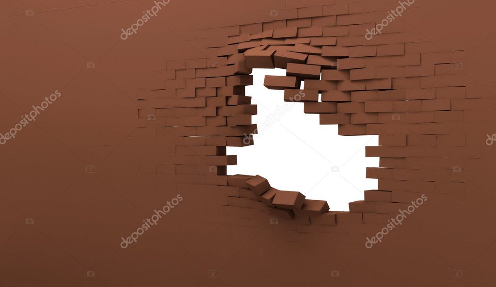 brick wall broken