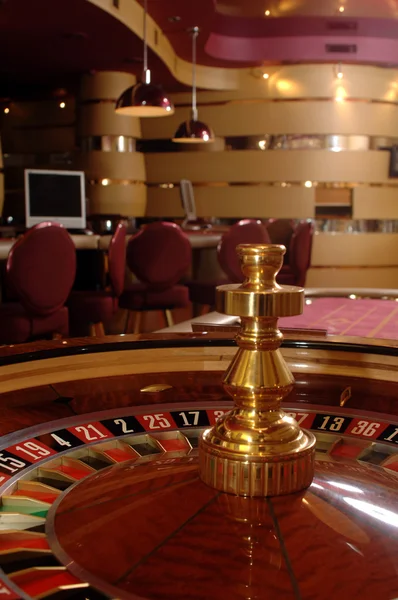 Roulette and table game bets in the foreground
