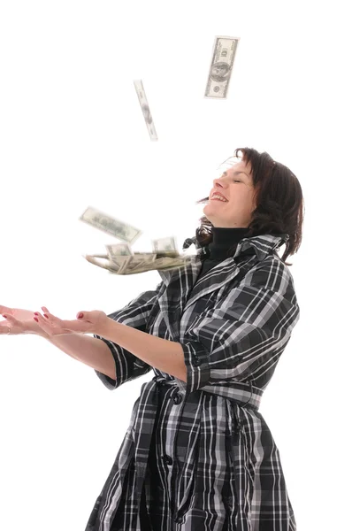 Женщина с деньгами — стоковое фото