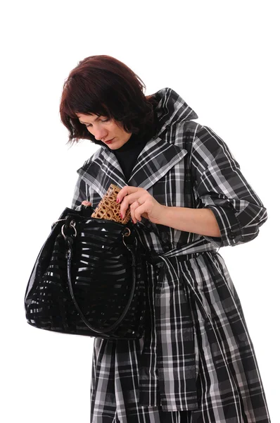 Žena s taškou — Stock fotografie