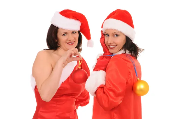 Twee vrouw santa — Stockfoto