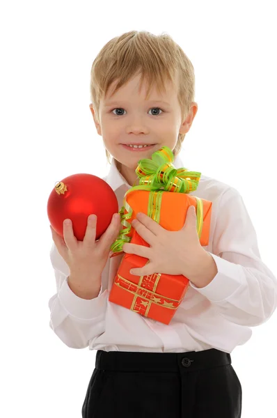 Child with gift — Stock Photo, Image