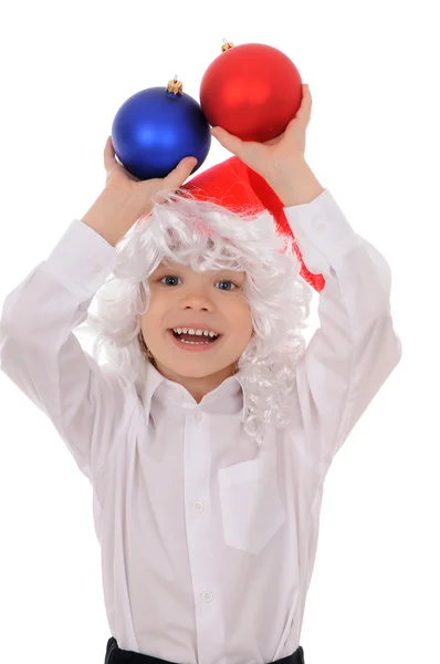 Kind in een hoed santa claus — Stockfoto