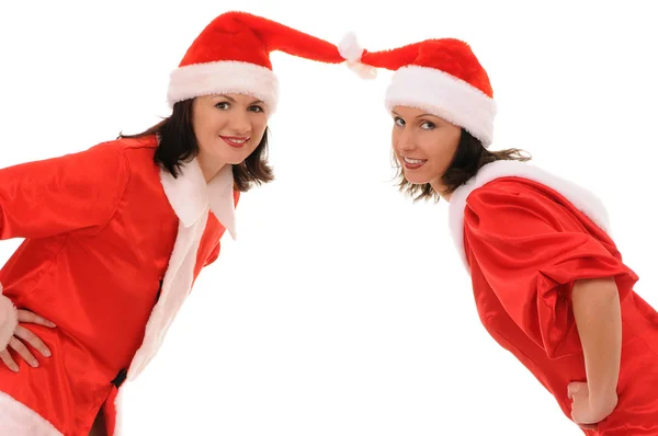 两个妇女圣诞老人 — 图库照片
