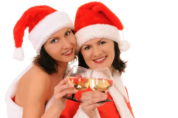 Zwei Weihnachtsmänner lizenzfreie Stockfotos