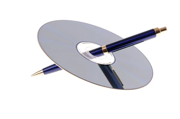 Pen with disk — Stock Photo, Image