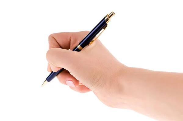 Ручка в руке — стоковое фото