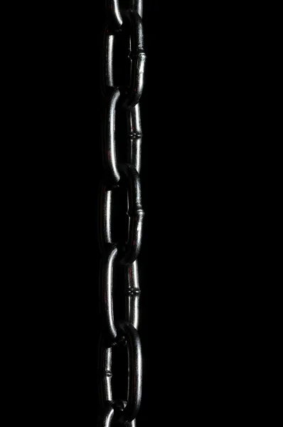 Silver Chain Isolated Black Background — Stock Photo, Image