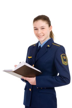 Girl in uniform clipart