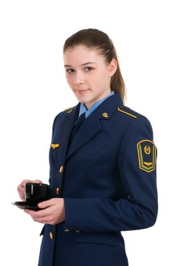 Girl in uniform clipart