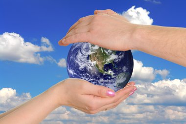 Earth in hands clipart