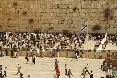 Western Wall during the holiday of Passover in Jerusalem, Israel. clipart