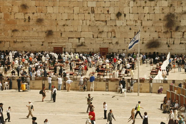 Westmauer während des Pessachfestes in jerusalem, Israel. — Stockfoto