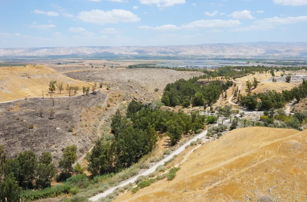 Вид на долину реки Иордан — стоковое фото