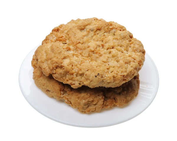 Cookies på en tallrik, isolerade — Stockfoto
