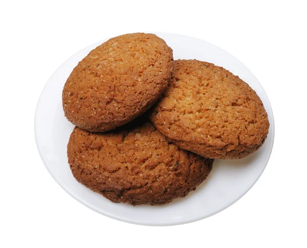 Biscoitos em uma chapa, isolada — Fotografia de Stock
