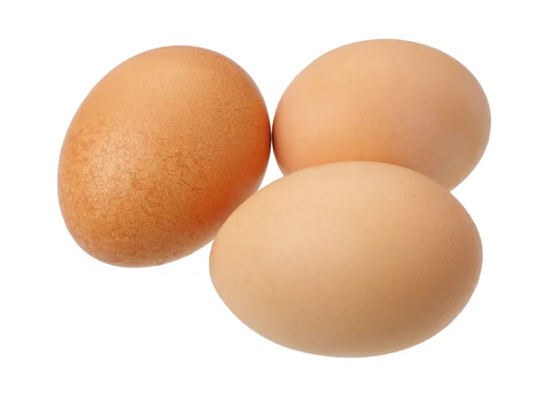 Três ovos, isolados — Fotografia de Stock