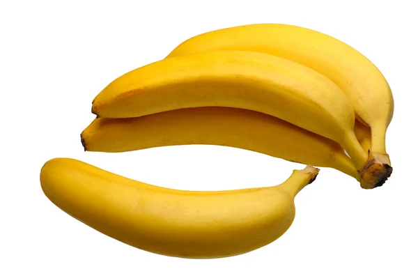 Бананы, изолированные — стоковое фото