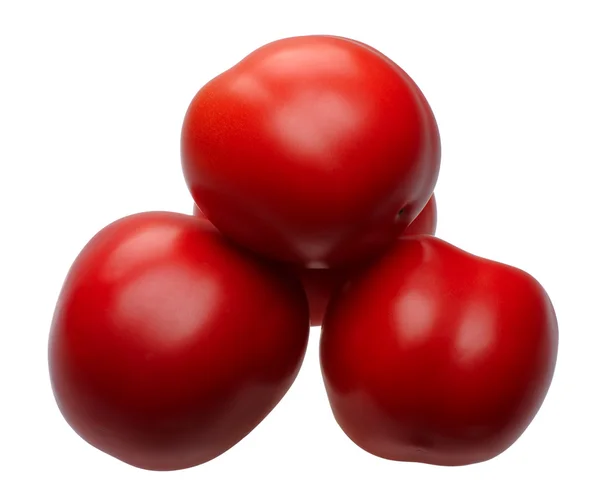 Červená rajčata, izolované — Stock fotografie