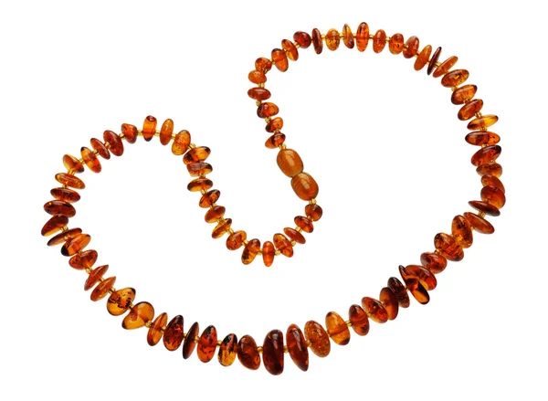 Amber necklace, isolated — Stock Photo, Image