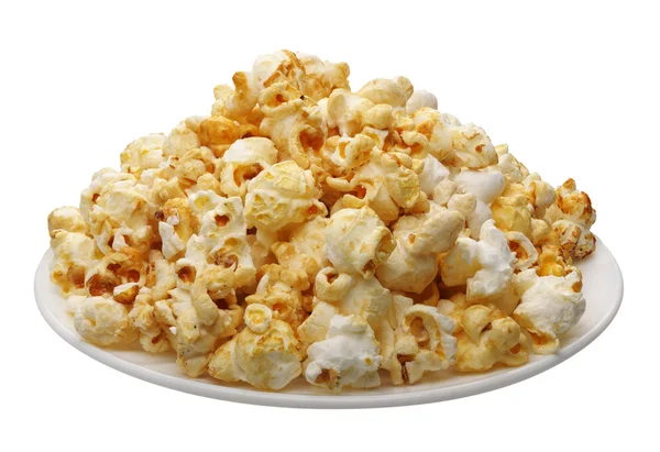 Popcorn, na białym tle — Zdjęcie stockowe