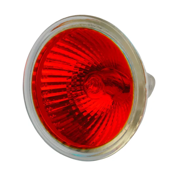 Červená halogenová žárovka, izolované — Stock fotografie