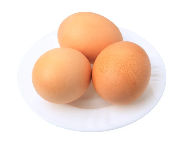 Tre ägg, isolerade — Stockfoto