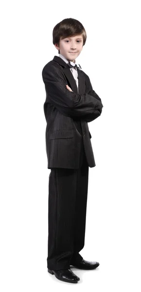 고립 된 검은 양복에 보 — 스톡 사진