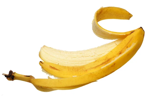 Банановая кожа, изолированная — стоковое фото