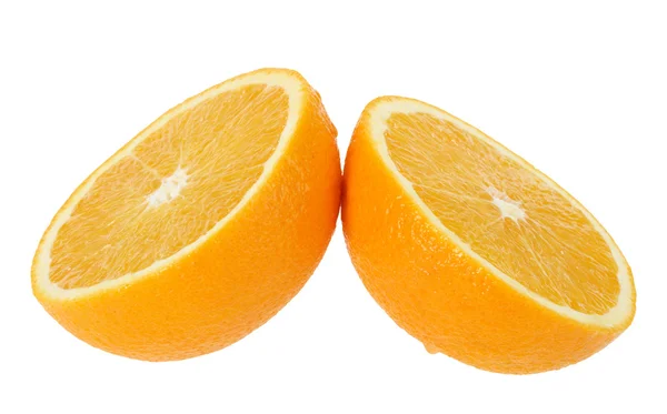 Dos sección transversal de naranja — Foto de Stock
