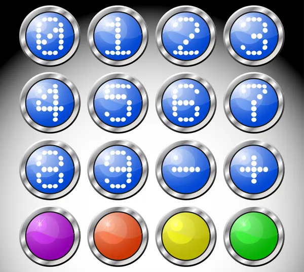 Ensemble de lunettes multicolores boutons ronds — Image vectorielle