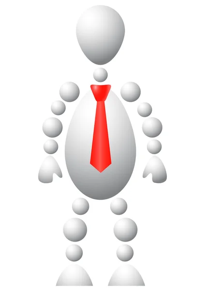 Mannen i röd slips — Stock vektor