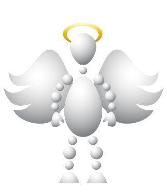 Man as saint angel with wings and golden nimbus clipart