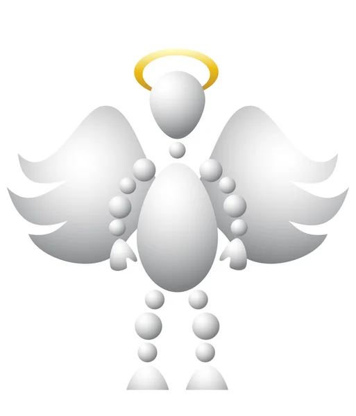 stock vector Man as saint angel with wings and golden nimbus