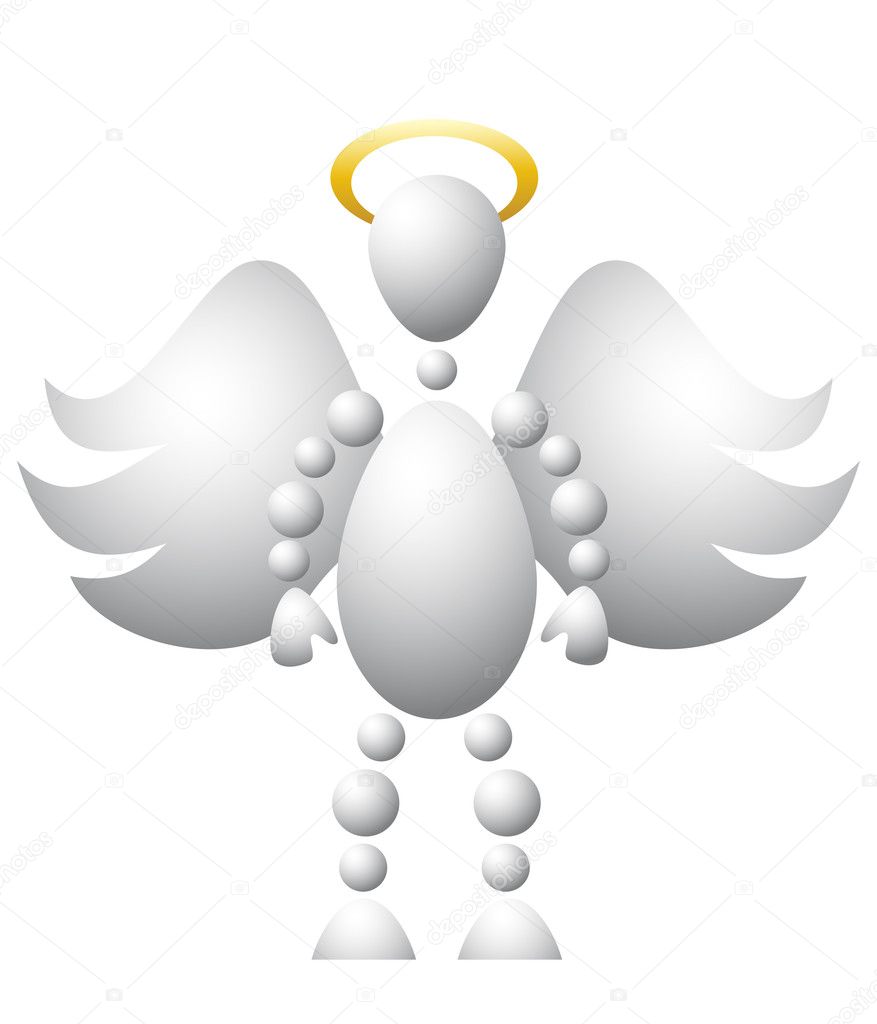 Man as saint angel with wings and golden nimbus — Stock Vector © boroda ...