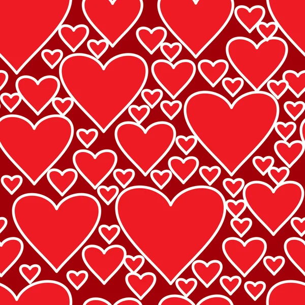 Abstract red background with hearts — Stock Vector
