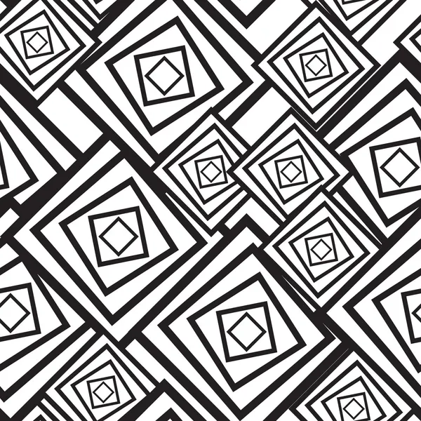Zwart Wit Abstracte Achtergrond Met Vierkanten Naadloze Patroon Vectorillustratie — Stockvector