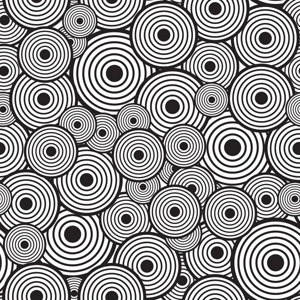 Fond abstrait noir et blanc avec des cercles — Image vectorielle