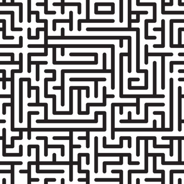 Black-and-white abstract background with complex maze clipart