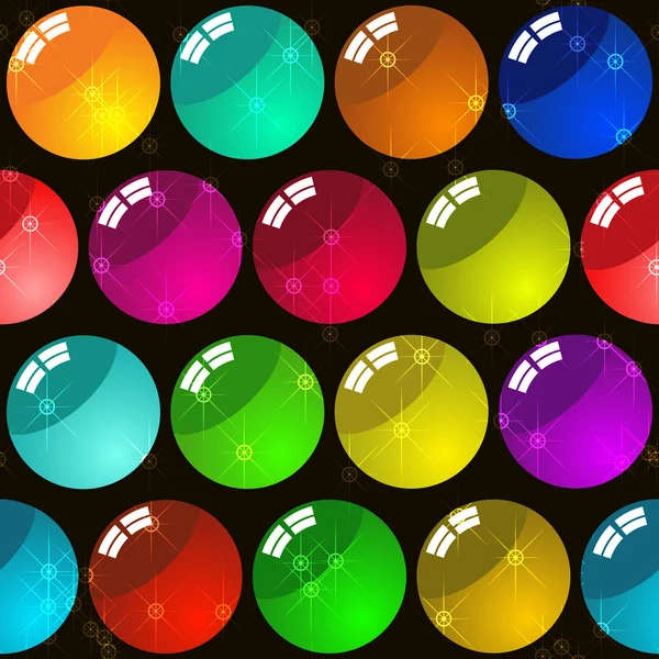 Arrière-plan avec boules multicolores en verre — Image vectorielle