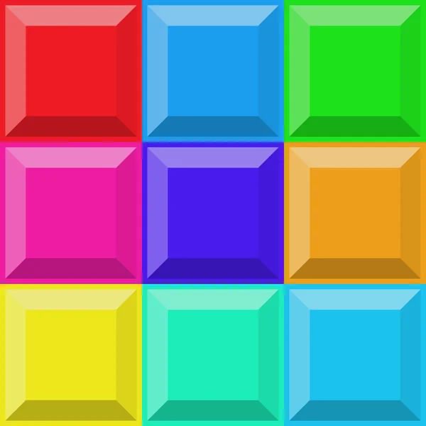 Hintergrund mit mehrfarbigen oberen 3D-Kacheln — Stockvektor