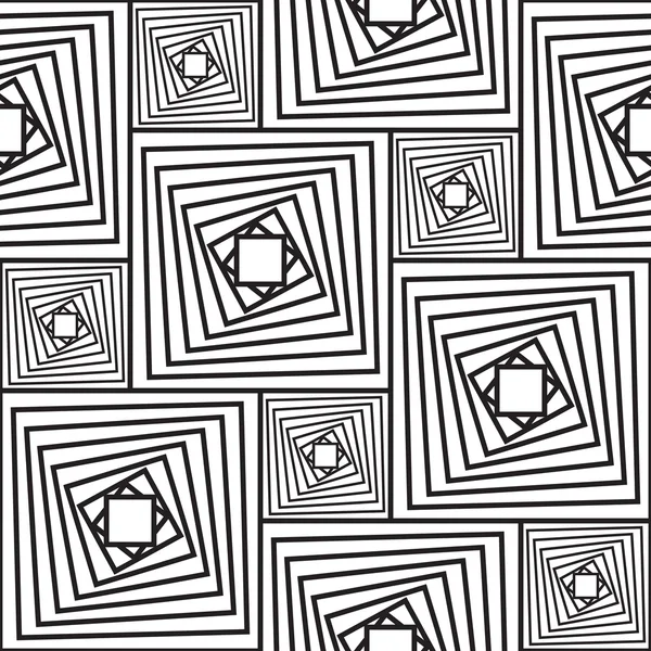 Schwarz Weiß Abstrakter Hintergrund Mit Quadraten Nahtloses Muster Vektorillustration — Stockvektor